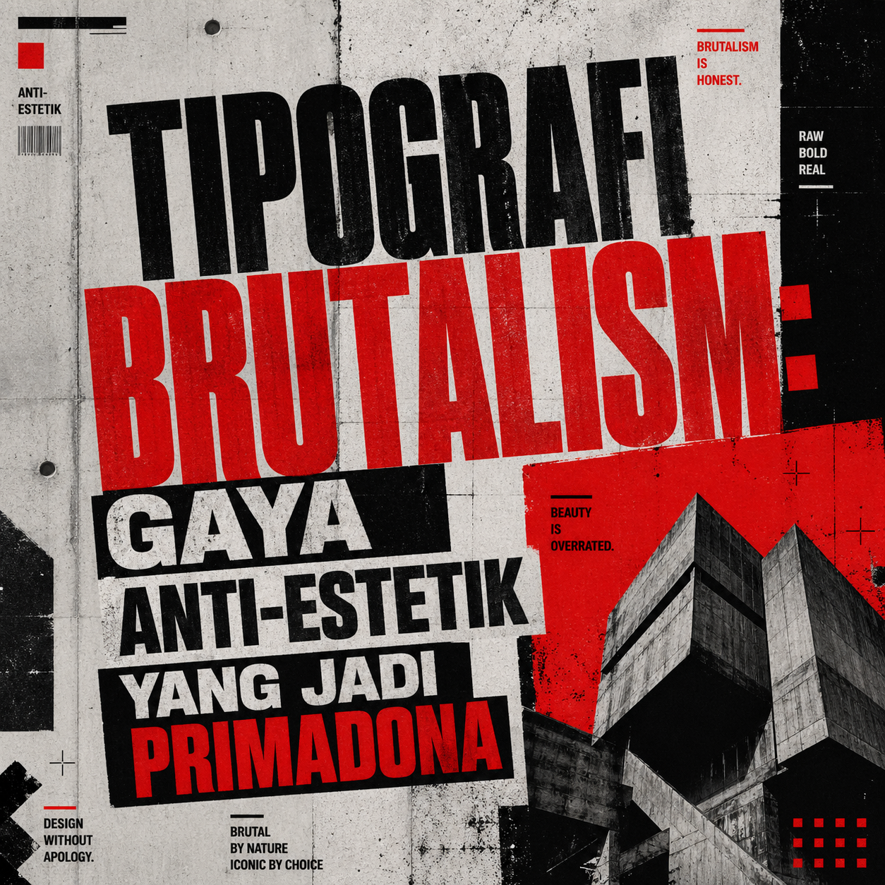 Tipografi Brutalism: Gaya Anti-Estetik yang Jadi Primadona