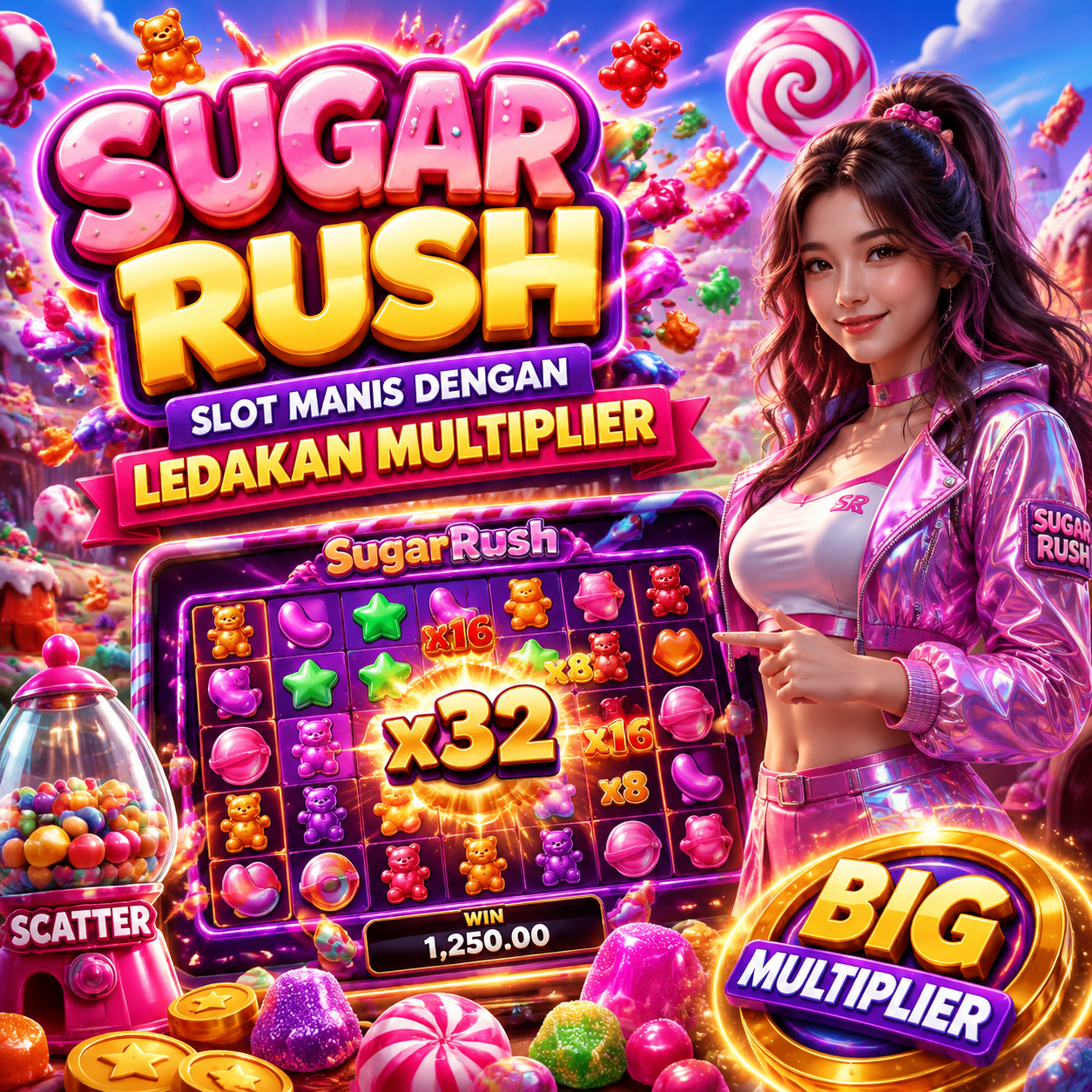 Sugar Rush: Slot Manis dengan Ledakan Multiplier